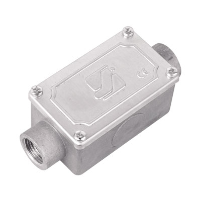 Коробка протяжная алюминиевая, 2 ввода 180град, М25х1,5 ,IP55,118х51х42мм