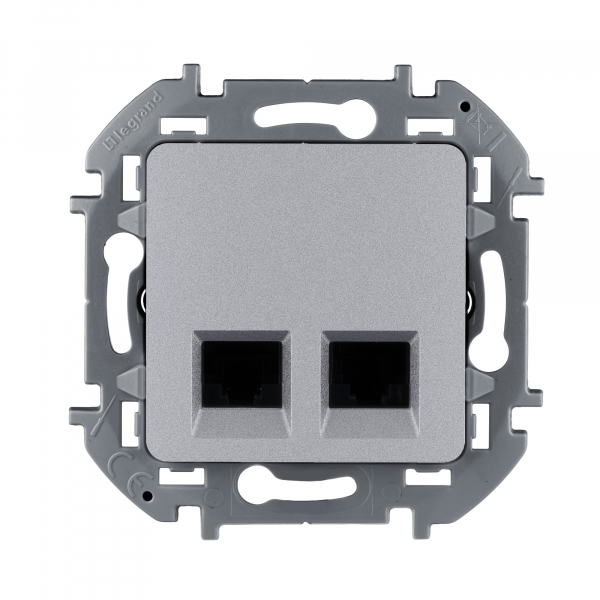 Двойная розетка RJ 45 - категория 5e - UTP - INSPIRIA - алюминий