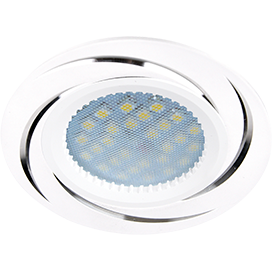 Ecola MR16 DL3181 GU5.3 Светильник встр. литой (скрытый крепеж лампы) Белый/Алюм Вихрь 23x78 (кd74) /FW1607EFF/
