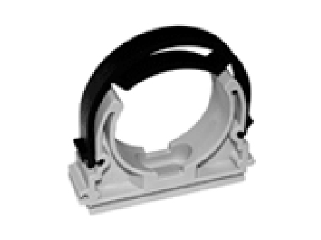 Крепеж-клипса универсальная 63мм серая (для труб, с фиксатором) РосДюбель (кратно 60)