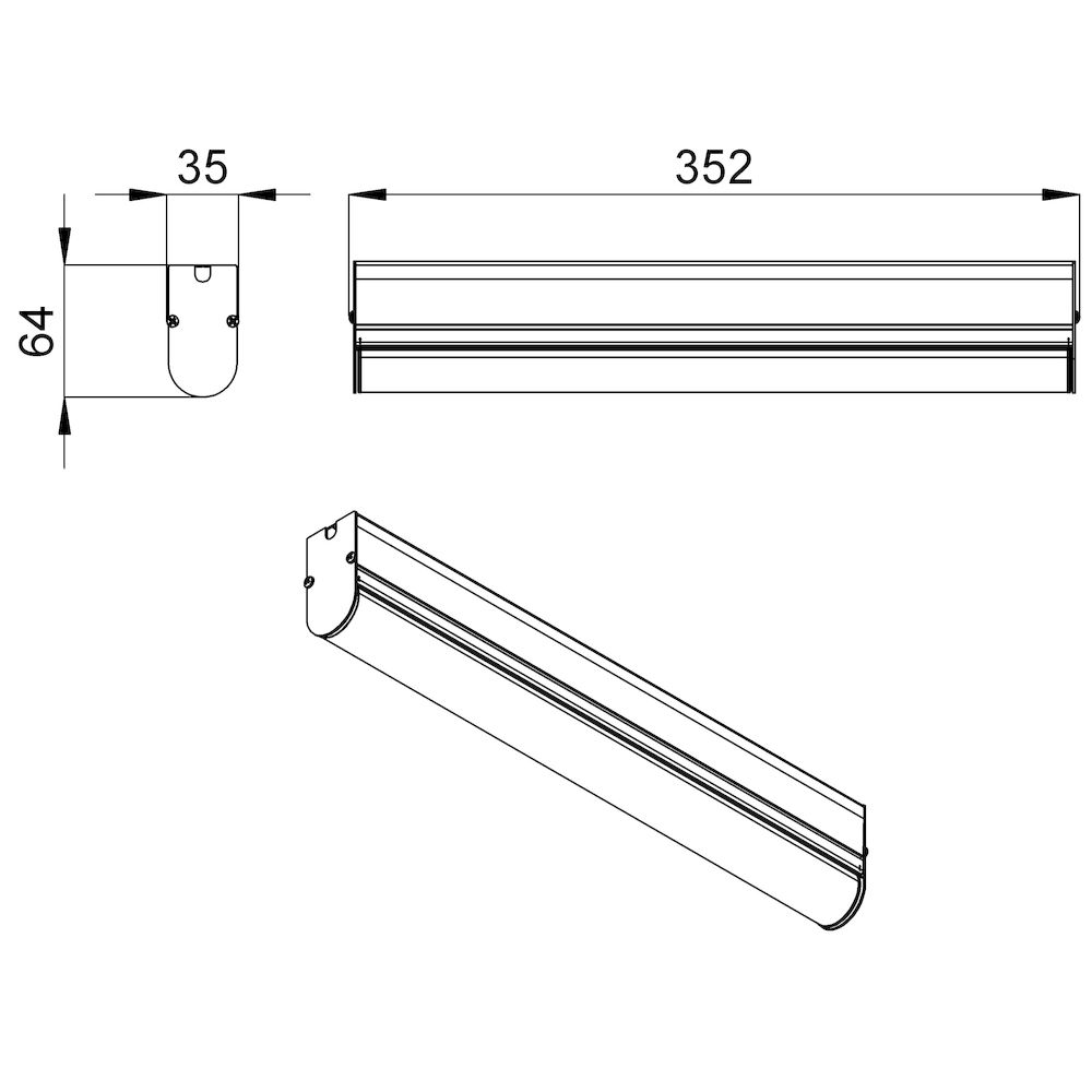 Модерн v2.0 3 345мм (9Вт/м) 24В DC CRI80 5000К Опал (Профиль)