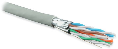 UFTP4-C6-S23-IN-LSZH-GY-500 (500 м) Кабель витая пара, экранированнай U/FTP, категория 6, 4 пары (23 AWG), одножил. (solid), каждая пара в фольге, LSZH, нг(С)-HF, –20градC–+60градC, серый-гарантия: 15 лет компон., 25 лет системная Hyperline