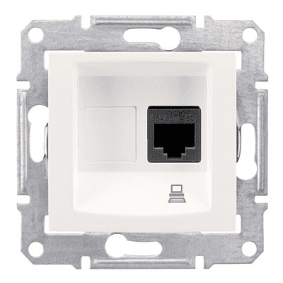 Schneider Electric Sedna  Бежевый Розетка механизм компьютерная 1-местная RJ45 категория 5e, экранированная STP с пружинными зажимами IP20 скрытая установка SDN4500147