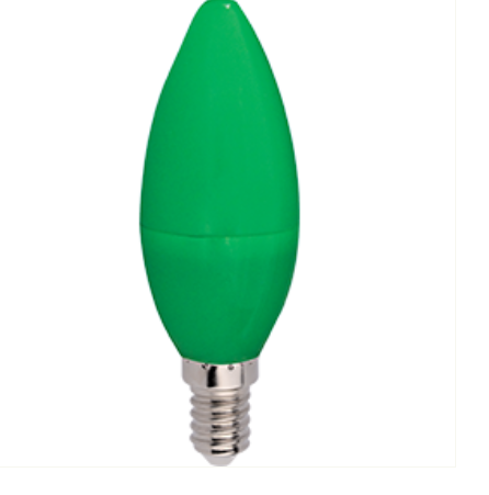 Ecola candle  LED color 6,0W 220V E14 Green свеча Зеленая матовая колба 103x37