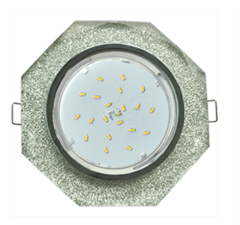 Светильник Ecola GX53 H4 5312 Glass Стекло 8-угольник с прямыми гранями  хром - серебряный блеск 38x133 (к+) /FS538AECH/