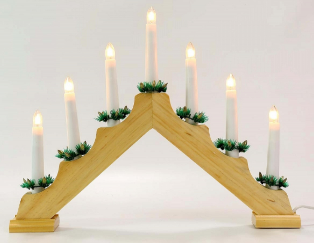 Светильник светодиодный  "Новогодняя горка" Gauss сер. Holiday, 7 LED свечей, 0,1W*7, тёплый свет