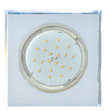 Светильник точечный Ecola GX53 H4 5311 Glass Стекло Квадрат скошенный край Хром - хром (зеркальный) 38x120x120 (к+) /FM53SNECH/