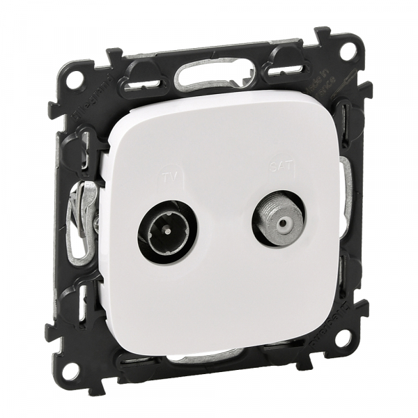 Legrand 753758 Valena ALLURE.Розетка TV-SAT  двухкабельная.С лицевой панелью.Белая