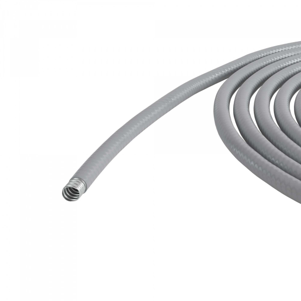 Металлорукав DN 40мм в гладкой ПВХ изоляции, Dвн 40,0 мм, Dнар 48,0, 25м, цвет серый (кратно 25)
