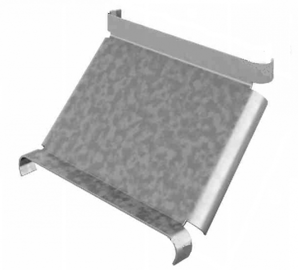 Крышка к угловому соединителю внутреннему к лотку УЛ 100, толщ. 1,0 мм, гор. цинк