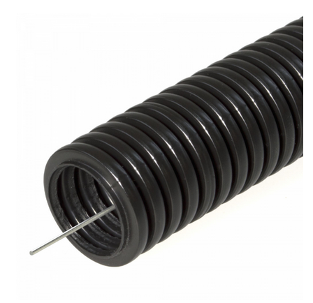 Труба ПНД легкая с зондом 32мм черная безгалогенная (HF) Строительная (кратно 25)