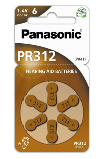 Элемент питания Panasonic PR-312 H (ZA312) 1.4В BP6 слуховые (кратно 6)