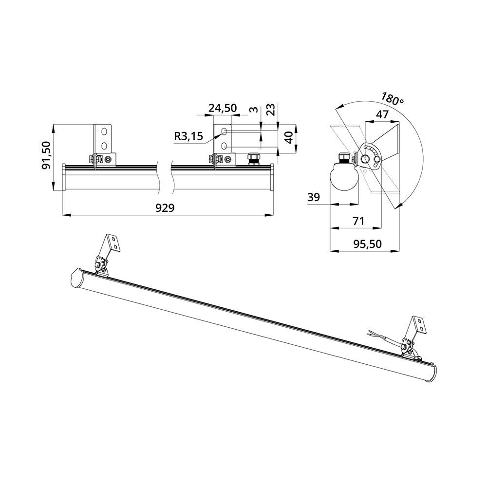 Модерн 4 929мм 3000К Опал