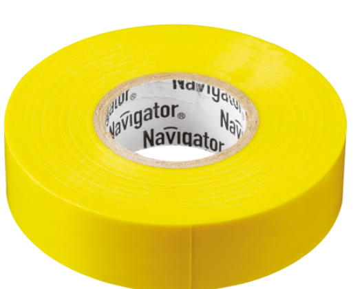 Изолента ПВХ желтая 19мм 20м Navigator  NIT-A19-20/Y  71 112