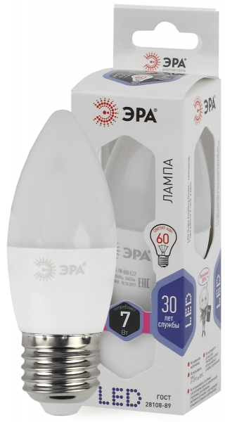 ЭРА LED smd B35-7W-860-E27 (10/100/1200)