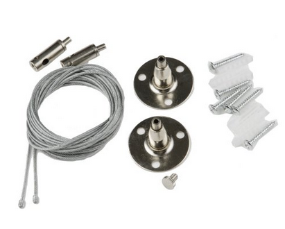 UFB-Q122 H28 SILVER SET02 Набор из 2-х штук для подвесного монтажа однофазных шинопроводов типа G. Серебряный. TM Volpe.