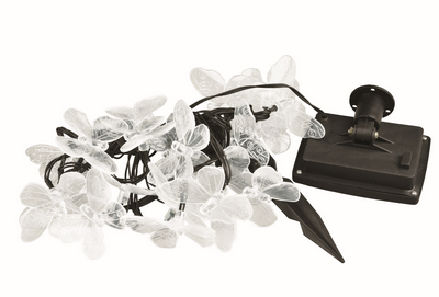 Uniel USL-S-129/PT4000 BUTTERFLIES  Садовая гирлянда на солнечной батарее "Бабочки". 20 светодиодов. Разноцветный свет. 1*АА Ni-Mh аккумулятор в/к. IP44. TM Uniel.